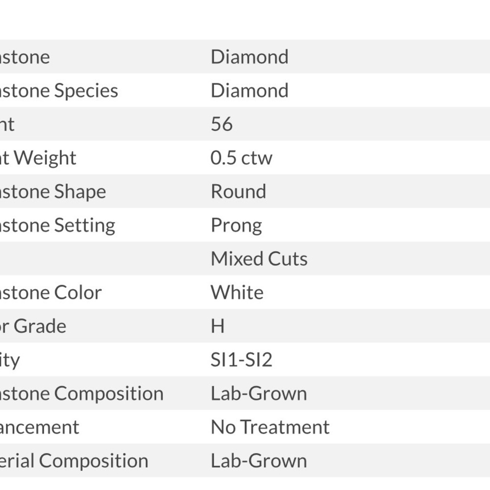 🎆 Lab-Grown Diamond 0.50ctw Rohdium Over Sterling Silver Leaf Bypass Ring. 8 FAB - Picture 6 of 6